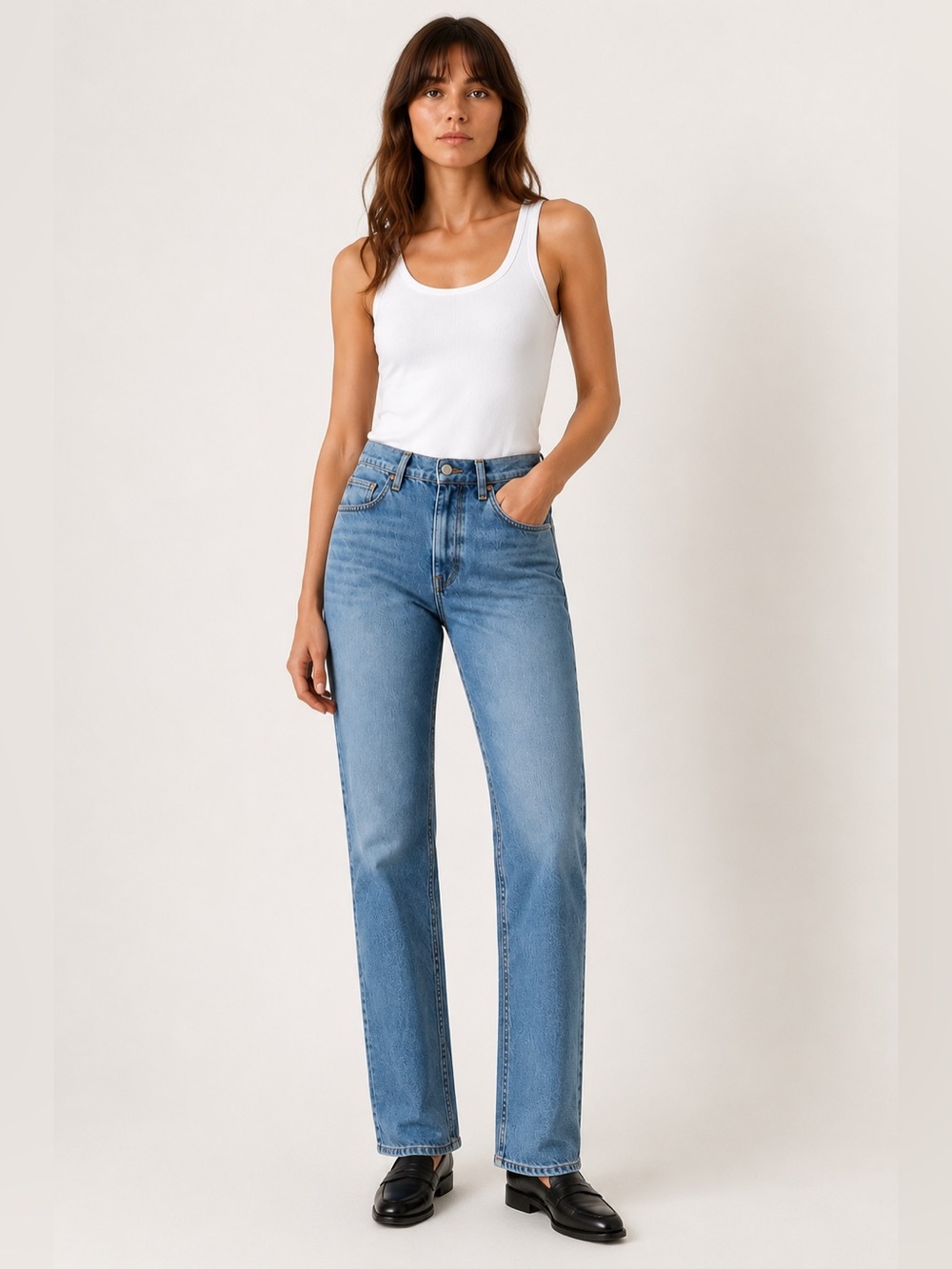 B SIDES Louis High Slim Jeans Light Wash High Rise Straight Leg USA Made Size 31